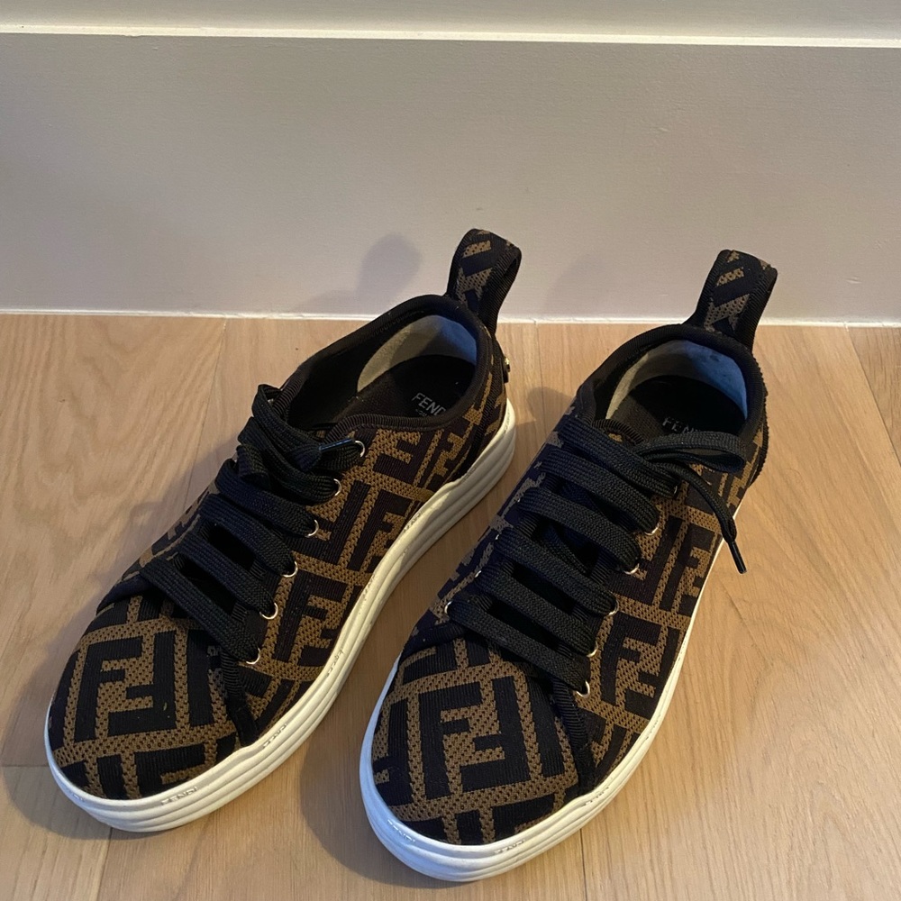 Fendi Logo Sneakers, Size 36.5 (7), Worn Twice.